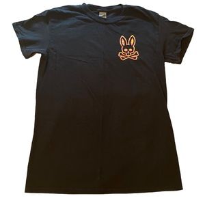 Psycho Bunny Pink/Yellow Print (GILDAN Black T-Shirt)